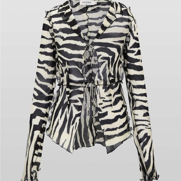 ‼️sale‼️ Rat & Boa Zephyr Zebra Blouse - Picture 3 of 5